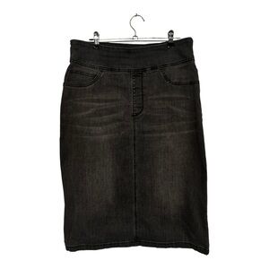 The Main Street Exchange | Sara Denim‎ Skirt Pull On Stretch Casual Black 6